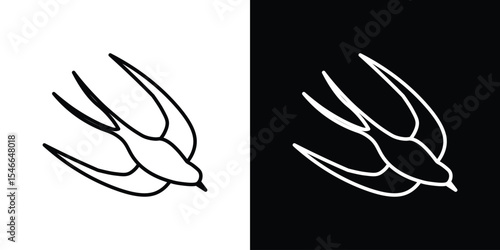 Swallow icon in black. flat graphic vector icon