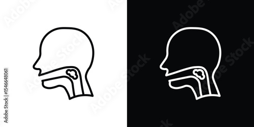 Swallowing reflex icon in black. flat graphic vector icon
