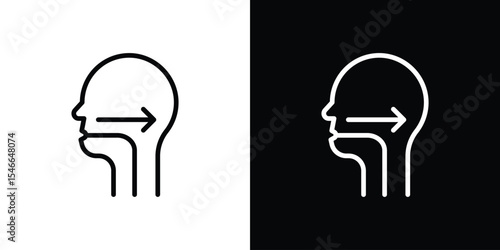 Swallowing reflex icon in black. flat graphic vector icon