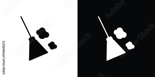 Sweeping icon in black. flat graphic vector icon