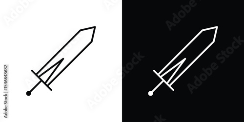 Sword icon in black. flat graphic vector icon