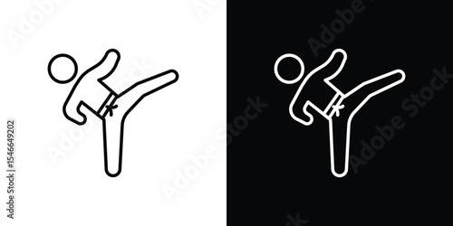 Taekwondo icon in black. flat graphic vector icon