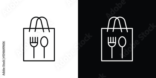Take away food icon in black. flat graphic vector icon
