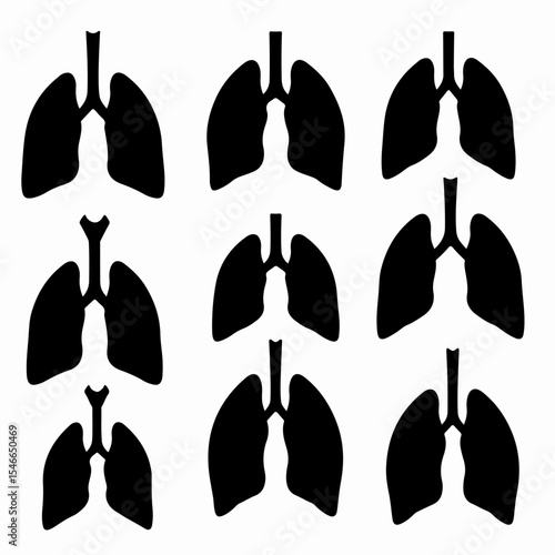 Lung organ symbol silhouette health medicine concept