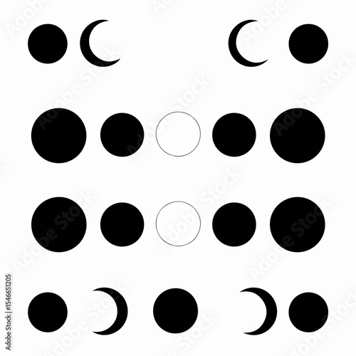 Lunar phases moon shape circle night