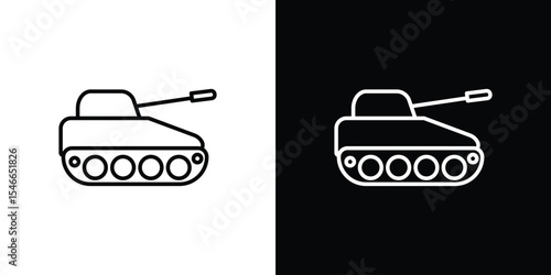 Tank icon in black. flat graphic vector icon