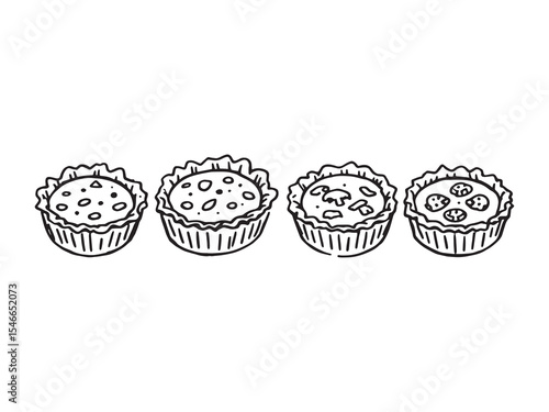 French quiche line drawing