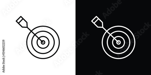 Target icon in black. flat graphic vector icon