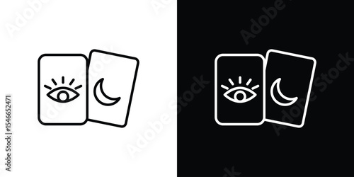 Tarot icon in black. flat graphic vector icon