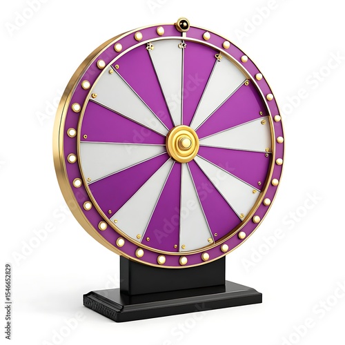 Purple and white wheel of fortune game show prop