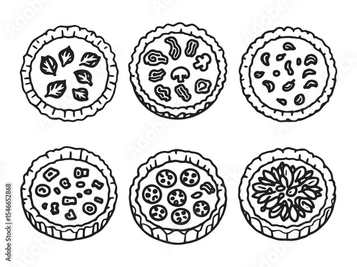 Quiche Line Art Illustration