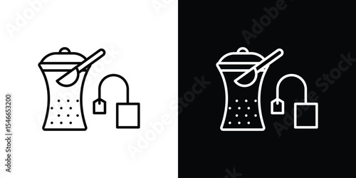 Tea infuser icon in black. flat graphic vector icon