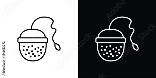 Tea infuser icon in black. flat graphic vector icon