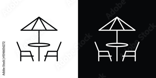Terrace icon in black. flat graphic vector icon