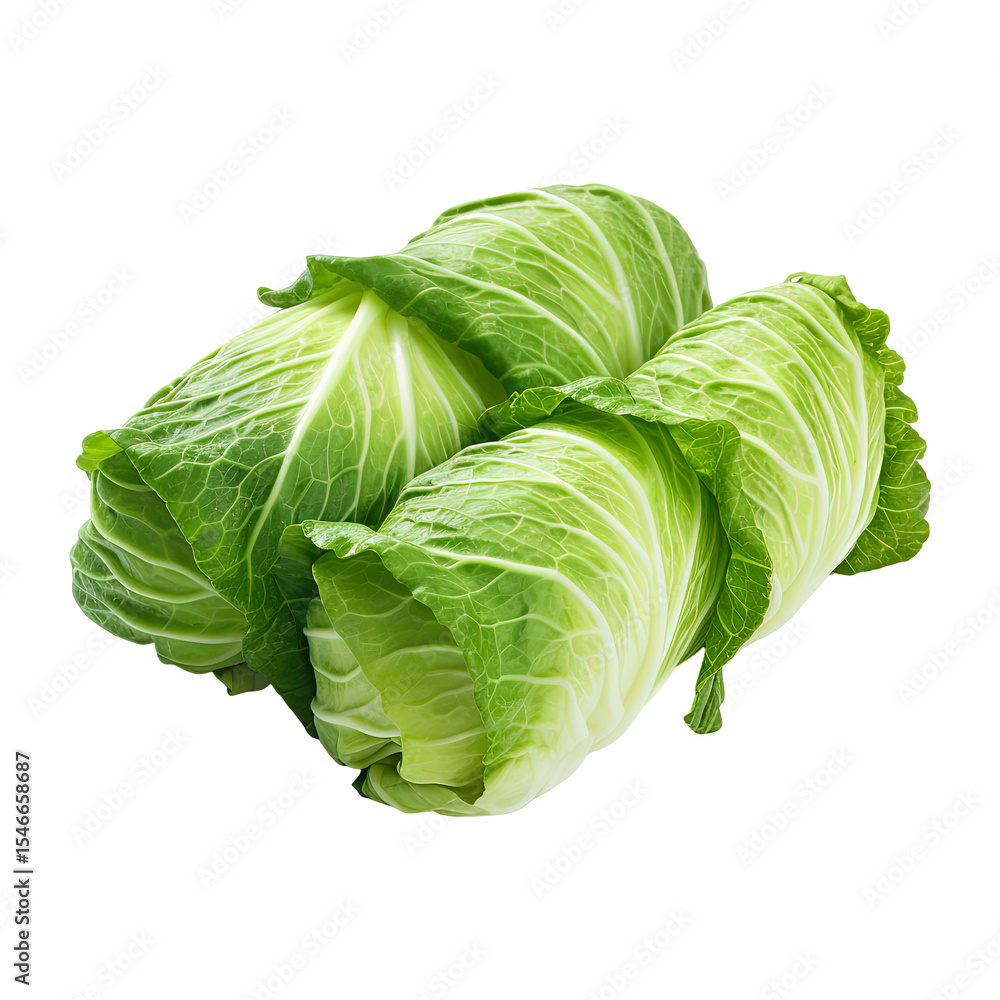 Fototapeta premium cabbage leaf roll isolated on transparent white background, clipping path