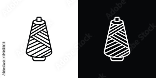 Thread icon in black. flat graphic vector icon