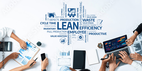 Canvas Print Engaging workshop showcasing practical lean management techniques, fostering collaboration among participants to enhance productivity and operational efficiency in diverse industries