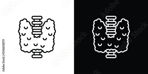 Thyroid gland icon in black. flat graphic vector icon
