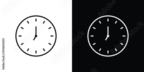 Time icon in black. flat graphic vector icon