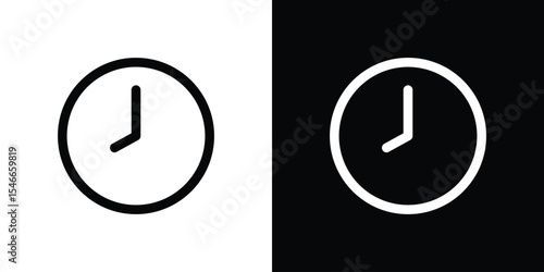 Time icon in black. flat graphic vector icon