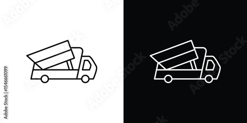 Tipper icon in black. flat graphic vector icon