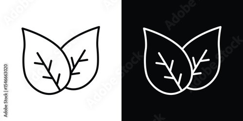 Tobacco leaves icon in black. flat graphic vector icon