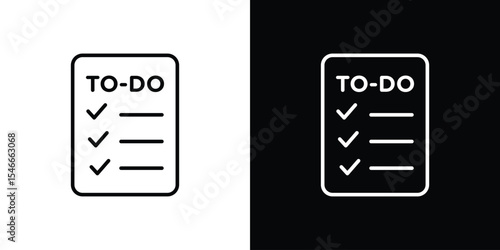 Todo list icon in black. flat graphic vector icon