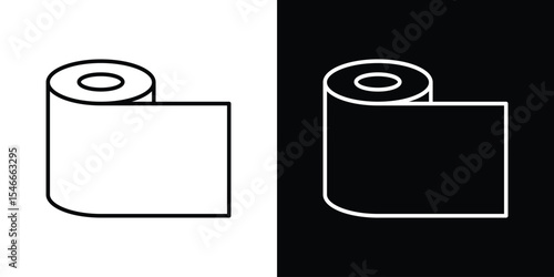 Toilet Paper icon in black. flat graphic vector icon