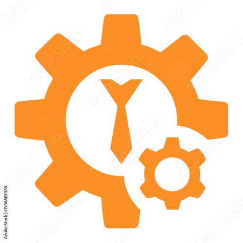 business man with gear A gear symbolizing productivity and strategy.