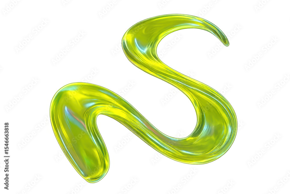 Glossy, undulating abstract shape glowing with transparency, lending contemporary visual energy for graphic design compositions Glossy, undulating abstract shape glowing with transparency, lending contemporary visual energy for graphic design compositions