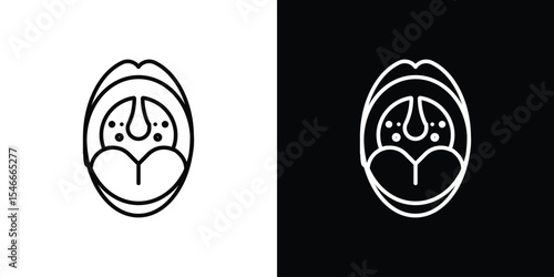 Tonsil icon in black. flat graphic vector icon