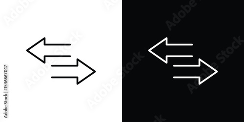 Transfer arrows icon in black. flat graphic vector icon