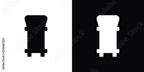 Trash compactor icon in black. flat graphic vector icon