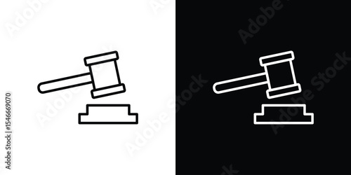 Trial hammer icon in black. flat graphic vector icon