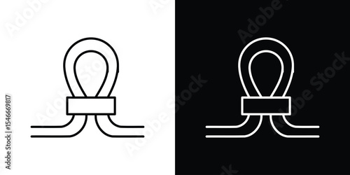 Tubal ligation icon in black. flat graphic vector icon