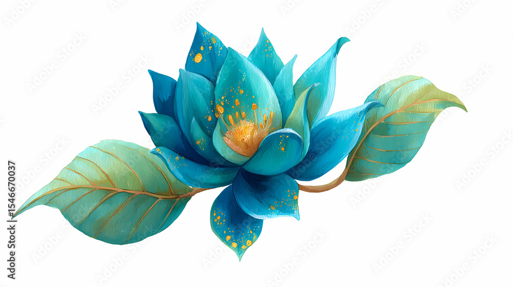 Obraz premium Watercolor Illustration of Arka Flower (Calotropis gigantea) – Sacred Purple and White Petals with Green Buds on White Background