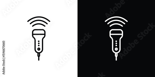 Ultrasound icon in black. flat graphic vector icon