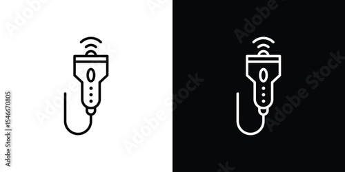 Ultrasound icon in black. flat graphic vector icon
