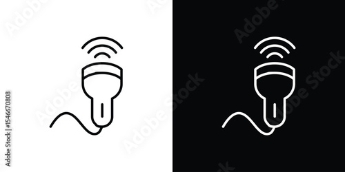 Ultrasound icon in black. flat graphic vector icon