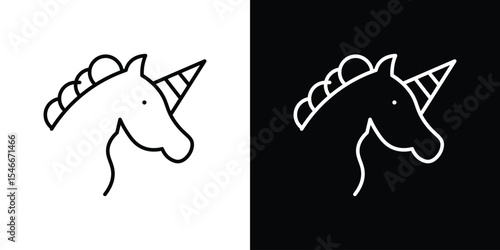 Unicorn icon in black. flat graphic vector icon