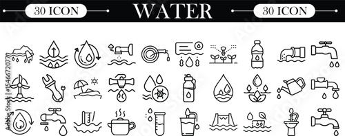 vector water icon set of design elements