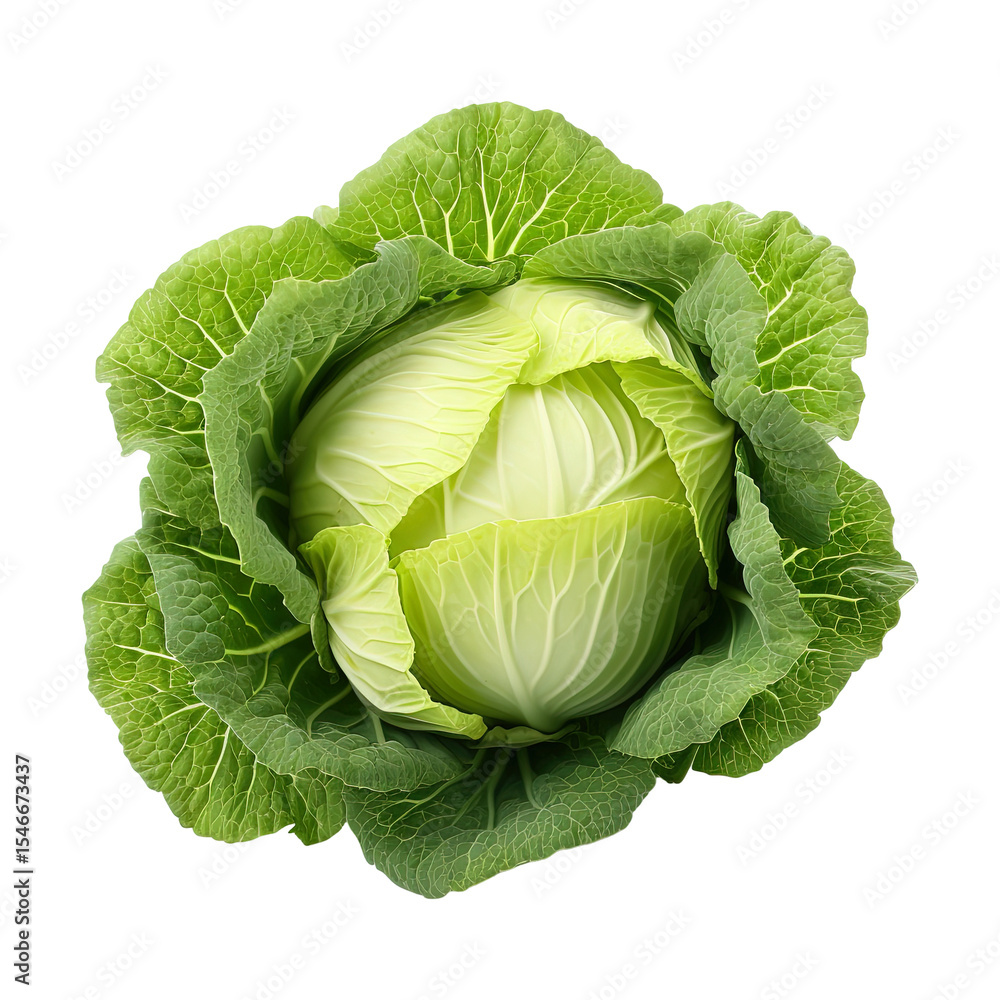 Fototapeta premium cabbage isolated on transparent white background, clipping path