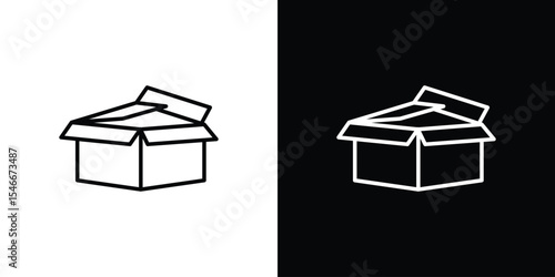 Unpacking icon in black. flat graphic vector icon