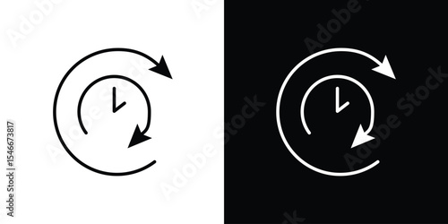 Uptime and downtime icon in black. flat graphic vector icon