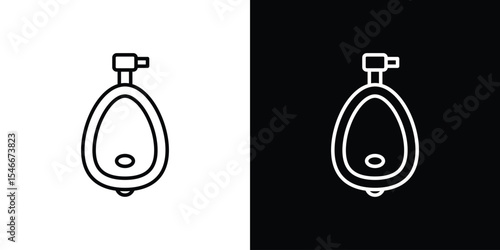 Urinal icon in black. flat graphic vector icon