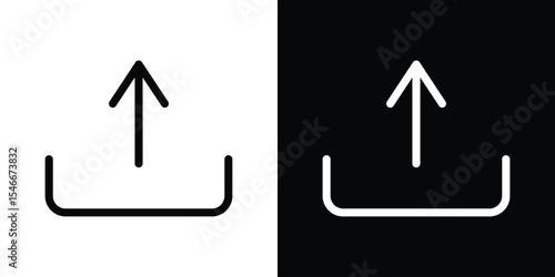 Upload icon in black. flat graphic vector icon