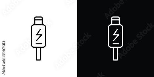 USB type c icon in black. flat graphic vector icon