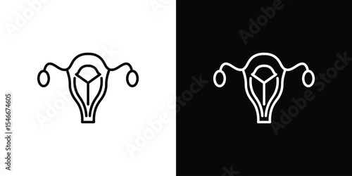 Uterus icon in black. flat graphic vector icon