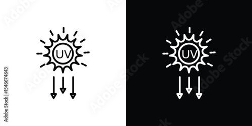 UV icon in black. flat graphic vector icon