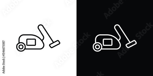 Vacuum cleaner icon in black. flat graphic vector icon